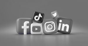 Verschiedene Social Media Symbole