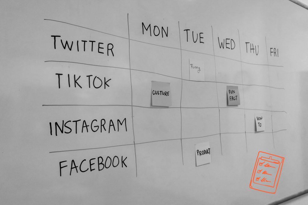 Content Planung auf Whiteboard