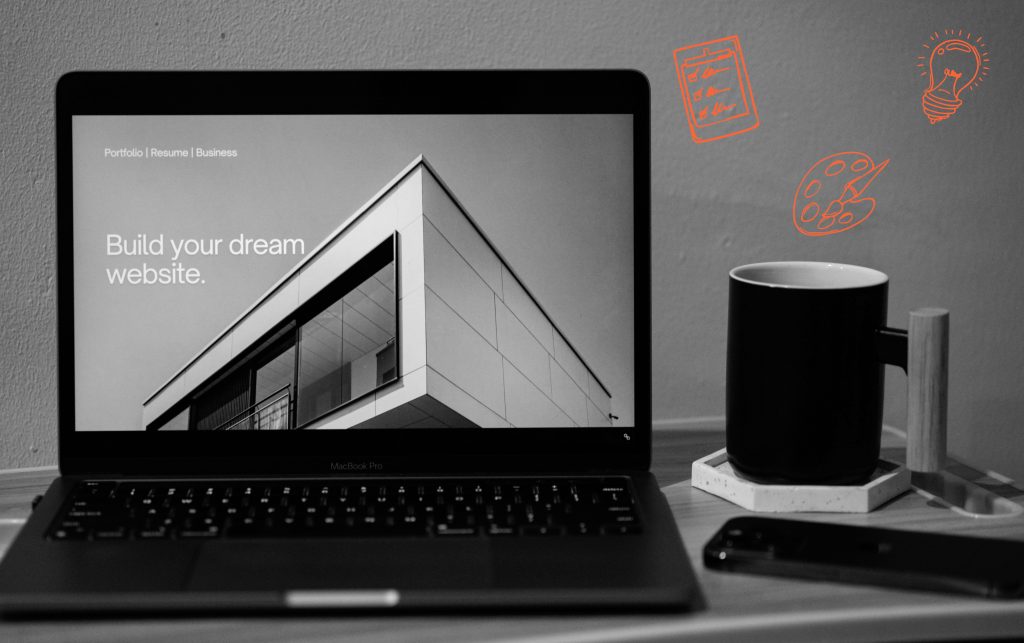 Website auf Laptop