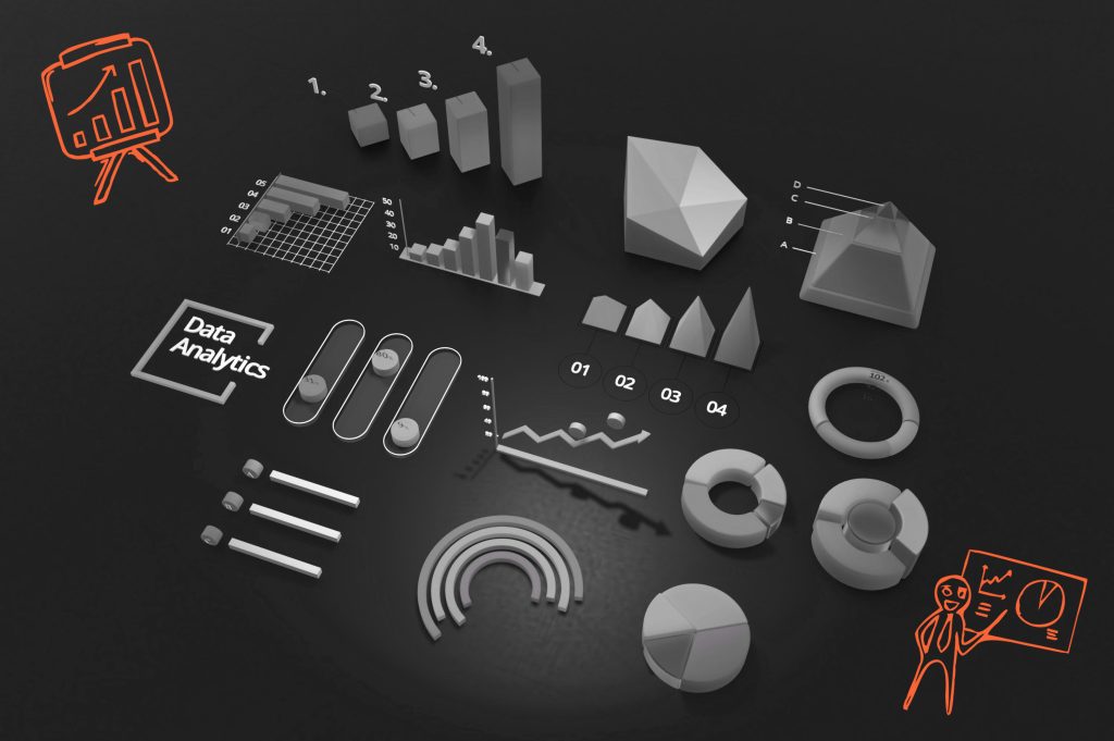 Symbole von Statistiken im Online Marketing