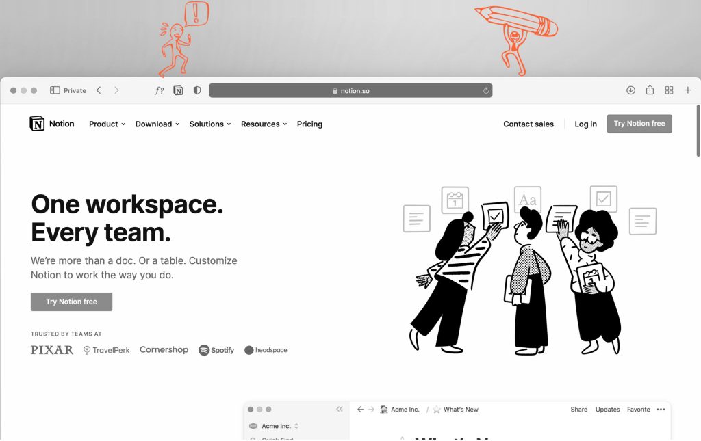 Online Marketing Tool Notion Website