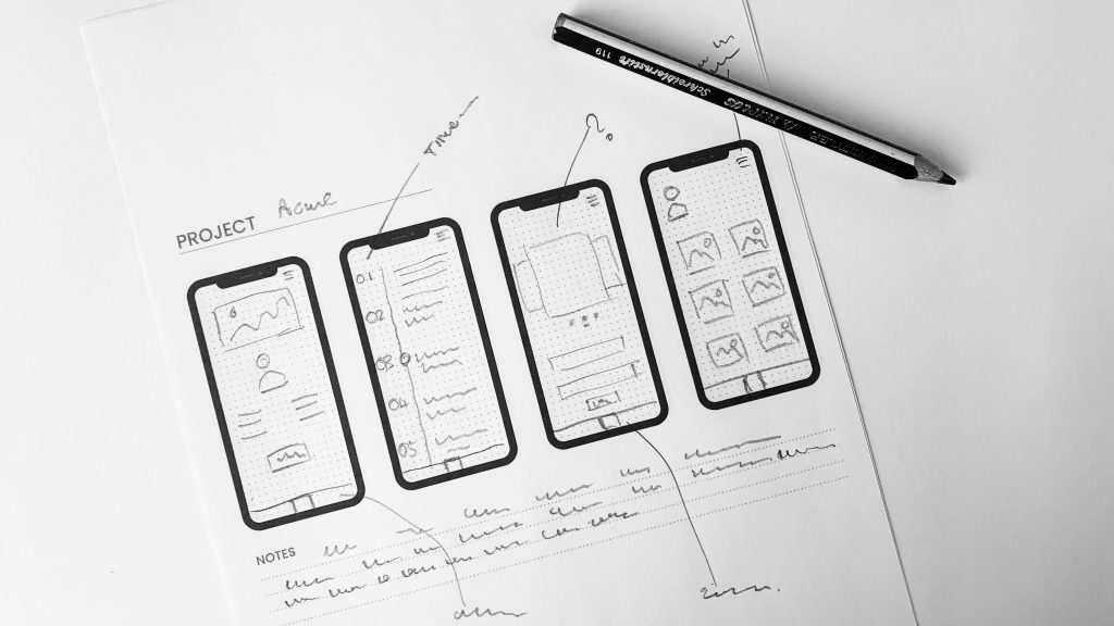 Responsive Webdesign für mobile Endgeräte auf Papier geplant