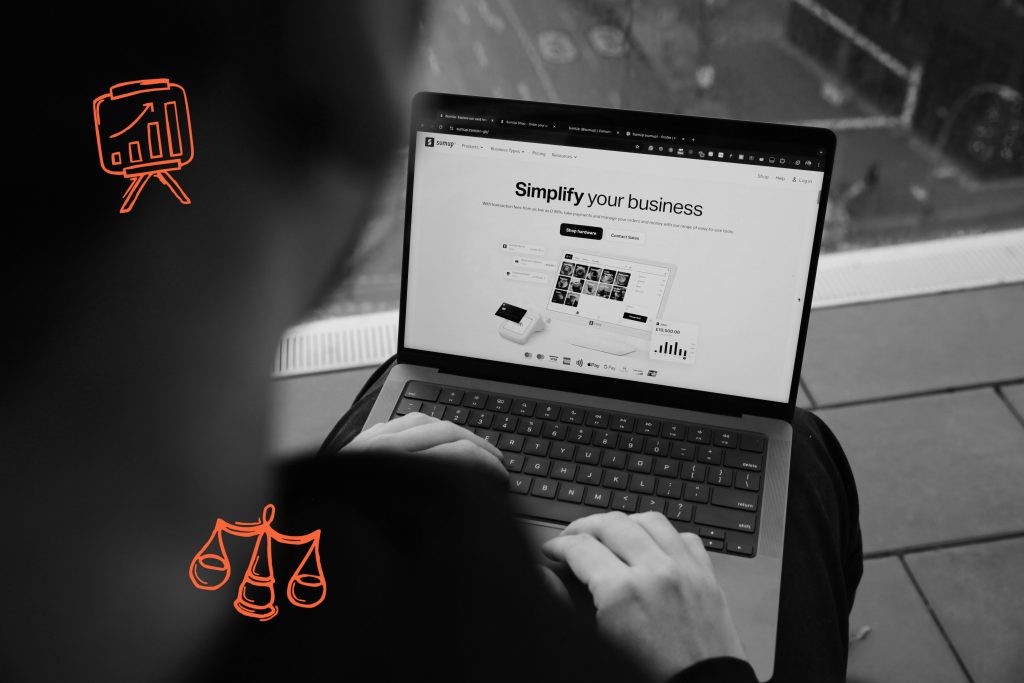 Person am Laptop Business